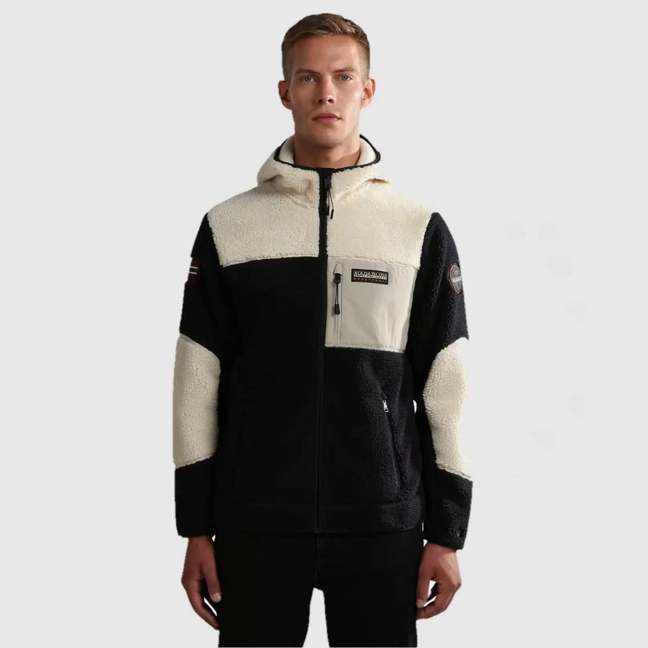Napapijri Yupik Full Zip 3 Men's Fleece White Black